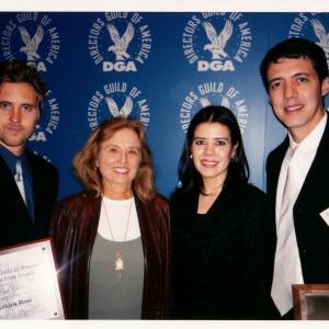 Director Jose Pepe Bojorquez was awarded with The Directors Guild of America Student Film Award for his film The Golden Rose Actors and director celebrating at the DGA on November 13 2001 in Hollywood CA