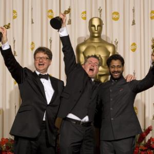 Ian Tapp Richard Pryke and Resul Pookutty accepting the Oscar in the category Best motion picture of the year for Slumdog Millionaire Fox Searchlight A Celador Films Production is Christian Colson Producer during the 81st Annual Academy Awards live on the ABC Television broadcast from the Kodak Theatre in Hollywood CA Sunday February 22 2009 Ian Tapp Richard Pryke and Resul Pookutty