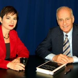on the set of Press for Democracy with famed Manson prosecutor and author of Helter Skelter Vincent Bugliosi