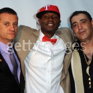 Mike Yaikian, Sheldon Robins and Eric Ohanian arrive for the Premiere Of Upper Laventille's' Murder 101' held at Raleigh Studios' Chaplin Theater on June 12, ANGELES,