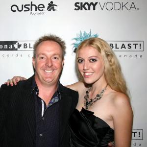 Actress Holly Sarchfield poses with film producer Simon Winterson at the 15th Annual Young Filmmakers Party Drake Hotel TIFF 2011