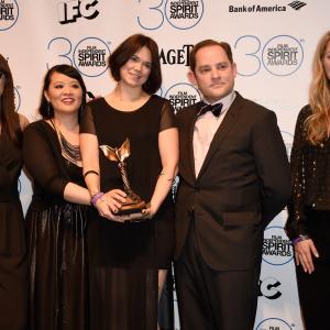 Aaron Katz, Martha Stephens, Mynette Louie, Christina Jennings and Sara Murphy at event of 30th Annual Film Independent Spirit Awards (2015)