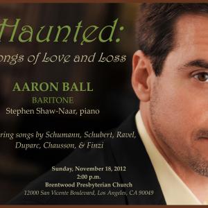 Promotional card for Los Angeles recital.