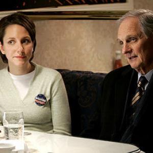 Karis Campbell as Ronna Beckman and Alan Alda as Vinick on NBCs The West Wing