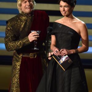 Lena Headey and Andy Samberg at event of The 66th Primetime Emmy Awards 2014