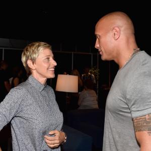 Ellen DeGeneres and Dwayne Johnson