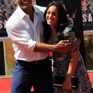 Dwayne The Rock Johnson with daughter Simone Alexandra Johnson at the Hand And Footprint Ceremony