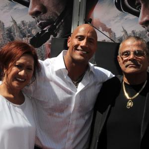 Dwayne The Rock Johnson with parents at the Hand And Footprint Ceremony held at TCL Chinese Theatre IMAX