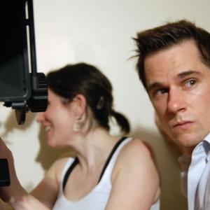 Director Brian Quist on the set of his short film This Is Poetry