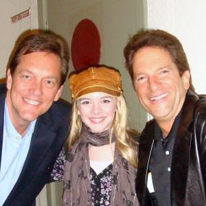 Chet Holmes, Darcy Rose Byrnes and Peter Guber at the Hudson Backstage Theatre,(Los Angeles) following performance of 