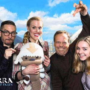 Bryan Konietzko, Janet Varney, Dee Bradley Baker, and Darcy Rose Byrnes at the Legend of Korra wrap Party (Cat and the Fiddle, Hollywood CA Dec 4 2014)