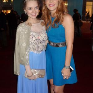 Darcy Rose Byrnes with Katie LeClerc on the Red Carpet at the World Premiere of Disneys CINDERELLA 2015 The El Capitan Theatre Hollywood CA