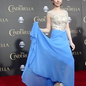 Darcy Rose Byrnes on the Red Carpet at the World Premiere of Disneys CINDERELLA 2015 The El Capitan Theatre Hollywood CA