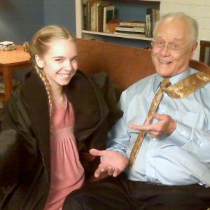Darcy Rose Byrnes  Larry Hagman on the set of ABCs DESPERATE HOUSEWIVES
