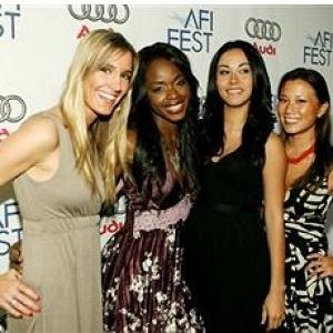 HOLLYWOOD - NOVEMBER 08: 'Current TV' hosts Crystal Fambrini, Nzinga Blake, Jael De Pardo, and Angela Sun arrive at the North American Premiere of 'American Visa' during the AFI FEST 2006 presented by Audi held at The LOFT at Arclight