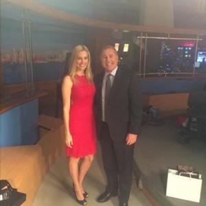 Crystal Fambrini and XETV anchor Marc Bailey behind the scenes while taping live morning show December 18 2015