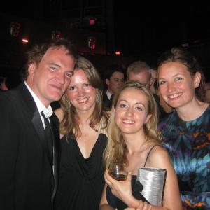 Quentin Tarantino Debs Paterson Sabrina Doyle and Kate Solomon at inaugural BAFTA Brits to Watch event at Belasco Theater in Los Angeles