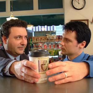 Gerry Paradiso and Chester Myrick Stacy shoot the double-cupper scene in 