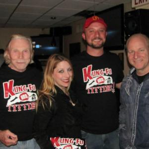 Actors John Archer Lundgren Raine Brown and Mike Marino with Director Joseph McConnell at a screening of Kung Fu and Titties in Union New Jersey