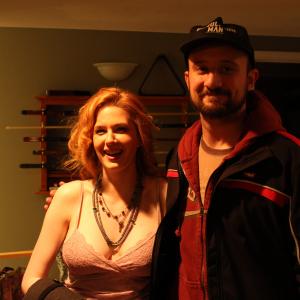 Joseph McConnell with actress Seregon O'Dassey after a long day on the set of 'Kung Fu and Titties'.