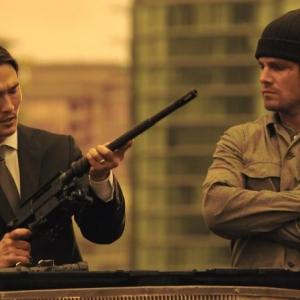 Still of Karl Yune and Stephen Amell in Arrow