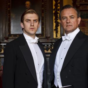 Still of Hugh Bonneville and Dan Stevens in Downton Abbey 2010