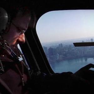 Carlos Ferrer filming from a helicopter over New York City for Retina 2014