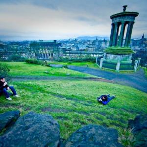 Shooting on Carlton Hill Edinburgh Scotland Adam Sinclair Rob Heydon