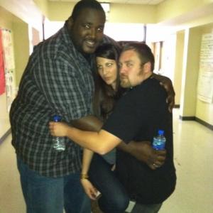 Actor Quinton Aaron, Actress Melanie Rashbaum, Director Daric Gates on the set of The Appearing.