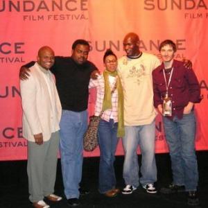 Iron E Singleton, Solomon Mayfield, Kaira Whitehead, Anthony K. Hyatt, and Chris Burns at the Somebodies Premiere - 2006 Sundance Film Festival