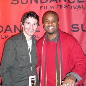 Chris Burns and the director Hadji at 2006 Sundance Film Festival Premiere of Somebodies