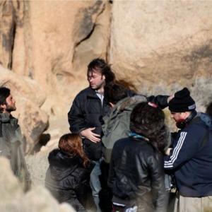 Wes Bentley, Amber Tamblyn, Vincent Piazza and Gabriel Cowan on the set of 3 NIGHTS IN THE DESERT.