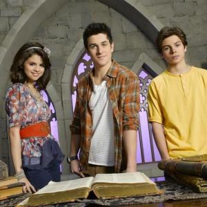 Still of David Henrie Selena Gomez and Jake T Austin in Wizards of Waverly Place 2007