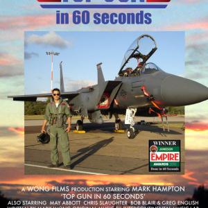 Mark Hampton and an F-15 fighter jet on the poster for the award-winning 'Top Gun in 60 Seconds'.