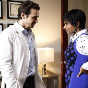 Still of James Franco and Mindy Kaling in The Mindy Project (2012)