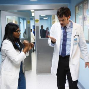 Still of Bill Hader and Mindy Kaling in The Mindy Project (2012)