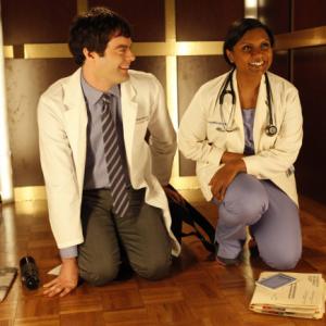 Still of Bill Hader and Mindy Kaling in The Mindy Project 2012