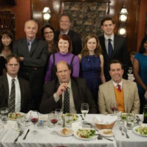 Still of Creed Bratton Steve Carell Jenna Fischer Kate Flannery Phyllis Smith Rainn Wilson John Krasinski BJ Novak Ed Helms Oscar Nuez Mindy Kaling Angela Kinsey Leslie David Baker and Brian Baumgartner in The Office 2005