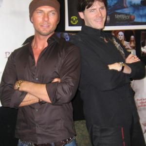 Actors Luke Goss (left) and Derek Maki (right) during an appearance for Coolwaters Productions LLC.