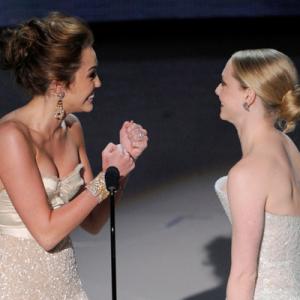 Amanda Seyfried and Miley Cyrus at event of The 82nd Annual Academy Awards 2010