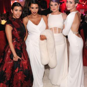 Kelly Osbourne, Miley Cyrus, Kourtney Kardashian and Kim Kardashian West
