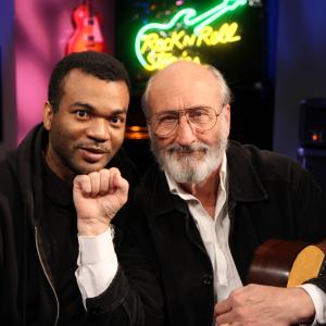 Director, Rohan Shand on set with Noel Paul Stookey after shooting an episode of Rock N Roll Stories.