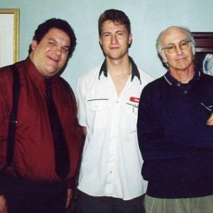 (L-R) Jeff Garlin, Zachary Urbina, and Larry David.