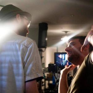Jon Hyatt with cinematographer Bruce William Harper on the set of 