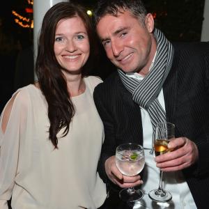 Actor Rachel Rath and actor David OHara attend a reception honoring Keira Knightly at British Consulate LA with Focus Features and British Film Commission on November 15 2012 in Los Angeles California