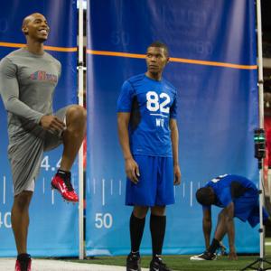 Still of Mehcad Brooks and Gaius Charles in Necessary Roughness 2011