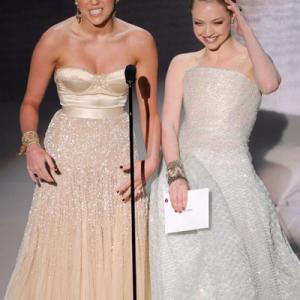 Amanda Seyfried and Miley Cyrus at event of The 82nd Annual Academy Awards 2010