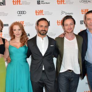 Ciarn Hinds Ned Benson James McAvoy Jess Weixler and Jessica Chastain at event of The Disappearance of Eleanor Rigby Him 2013