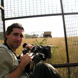 In Africa filming lions.