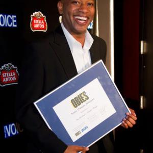 Marc Damon Johnson after his 2010 Obie Awards win